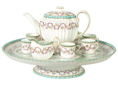 Lot 52 - AN UNUSUAL LATE 19TH CENTURY COPELAND SPODE PORCELAIN CABARET SET