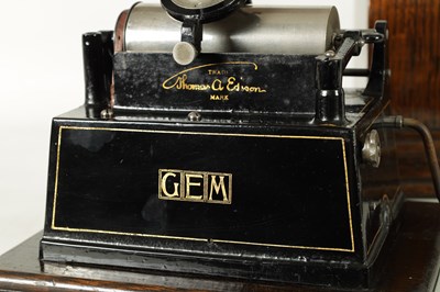 Lot 707 - A LATE 19TH CENTURY EDISON GEM PHONOGRAPH AND CYLINDERS