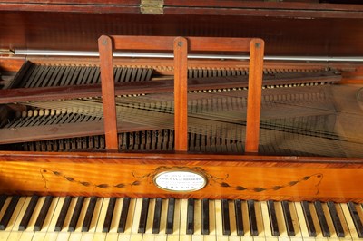 Lot 714 - LONGMAN & BRODERIP, LONDON. A FINE GEORGE III PAINTED MAHOGANY SHERATON DESIGN SQUARE PIANOFORTE