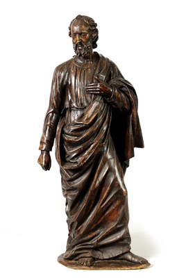 Lot 782 - A 17TH CENTURY CARVED OAK FIGURE OF CHRIST