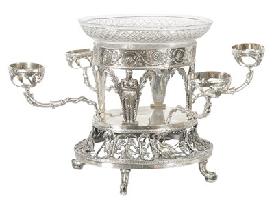 Lot 574 - AN IMPRESSIVE GEORGE III SILVER TABLE CENTREPIECE OF LARGE SIZE