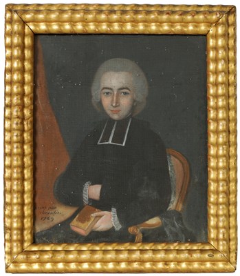 Lot 1005 - AN 18TH CENTURY OIL ON CANVAS-SEATED PORTRAIT OF A YOUNG GENTLEMAN