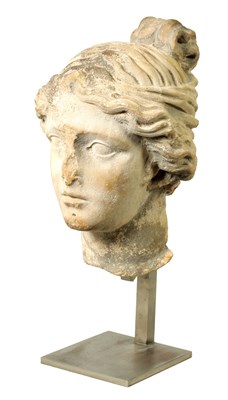 Lot 816 - AN EARLY NEO-CLASSICAL SCHOOL CARVED STONE HEAD