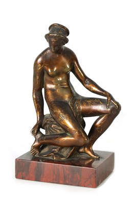 Lot 844 - A 19TH CENTURY CONTINENTAL SCHOOL GILT BRONZE SCULPTURE