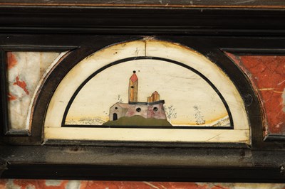 Lot 1432 - A GOOD 18TH CENTURY ITALIAN PIETRA DURA INLAID EBONISED TABLE CABINET