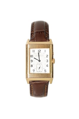 Lot 479 - A GENTLEMAN’S 18CT ROSE GOLD JAEGER-LECOULTRE REVERSO NIGHT & DAY WRISTWATCH