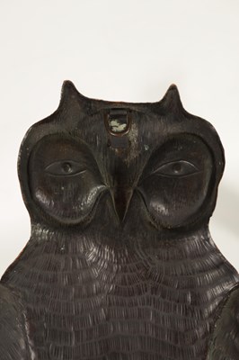 Lot 442 - A PAIR OF ARTS AND CRAFTS COPPER WALL LIGHTS FORMED AS OWLS