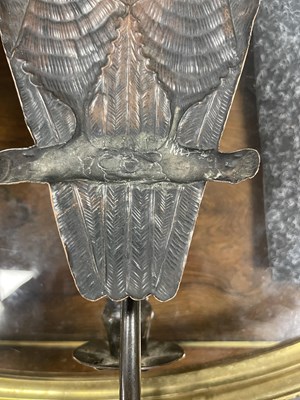 Lot 442 - A PAIR OF ARTS AND CRAFTS COPPER WALL LIGHTS FORMED AS OWLS