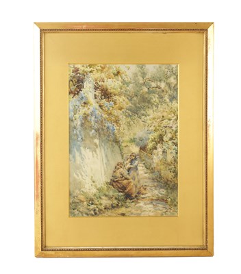 Lot 797 - ARTHUR BURRINGTON (BRITISH, 1856 - 1924) WATERCOLOUR TITLED 'THE WAY TO THE BOULEVARD'