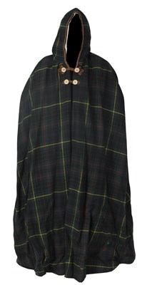 Lot 521 - A SCOTTISH TARTAN HOODED CLOAK