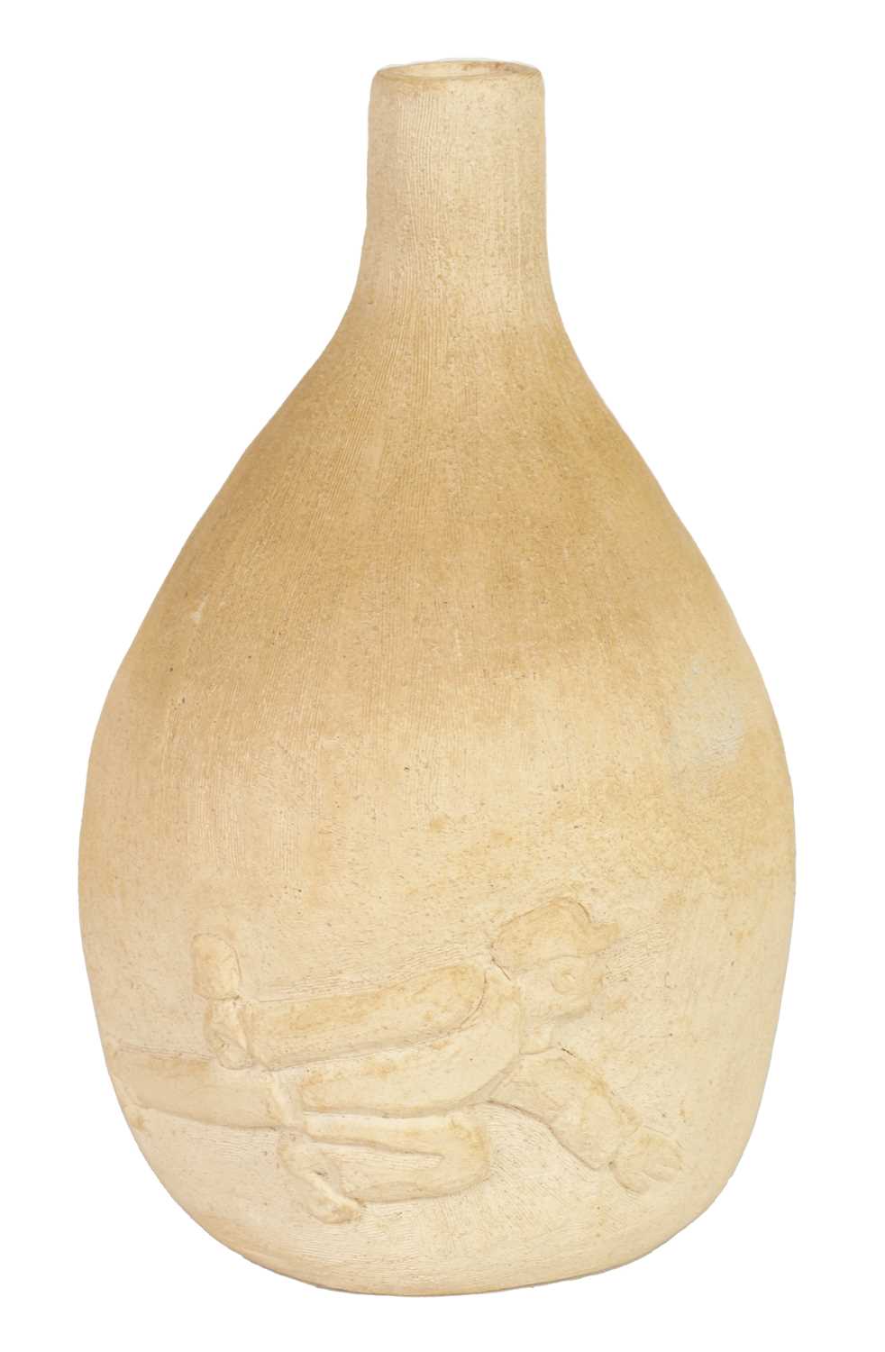 Lot 52 - JOHN DUGGER (AMERICAN B.1948) A MID 20TH CENTURY STONEWARE BULBOUS VASE