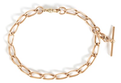 Lot 206 - A 9CT ROSE GOLD POCKET WATCH CHAIN