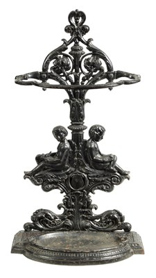 Lot 615 - A 19TH CENTURY CAST IRON STICK/UMBRELLA STAND
