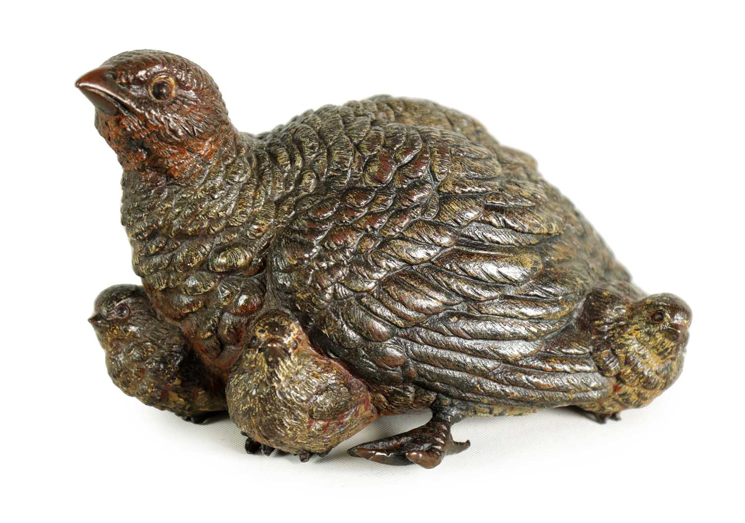 Lot 603 - A LATE 19TH CENTURY BERGMAN STYLE COLD PAINTED BRONZE SCULPTURE