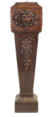 Lot 950 - A 19TH CENTURY OAK PEDESTAL