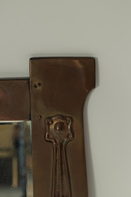 Lot 574 - AN ARTS AND CRAFTS COPPER LIBERTY STYLE HANGING MIRROR
