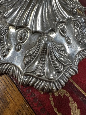 Lot 247 - A FINE SET OF FOUR GEORGE III LARGE CAST SILVER TABLE CANDLE STICKS IN THE ROCOCO MANNER