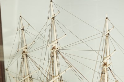 Lot 607 - A LARGE 19TH CENTURY FRENCH NAPOLEONIC PRISONER-OF-WAR BONE MODEL OF THE 34-GUN U.S FRIGATE RALEIGH