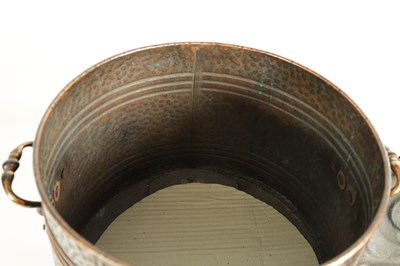 Lot 577 - AN ART NOUVEAU COPPER COAL BUCKET AND LID