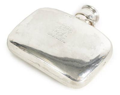 Lot 231 - VICTORIAN SILVER HIP FLASK