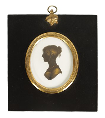 Lot 686 - JOHN FIELD - AN EARLY 19TH CENTURY OVAL MINIATURE SILHOUETTE