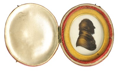 Lot 731 - JOHN FIELD - AN EARLY 19TH CENTURY OVAL MINIATURE SILHOUETTE ON IVORY