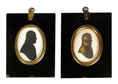 Lot 699 - JOHN FIELD - AN EARLY 19TH CENTURY OVAL SILHOUETTE BUST PORTRAIT ON PLASTER