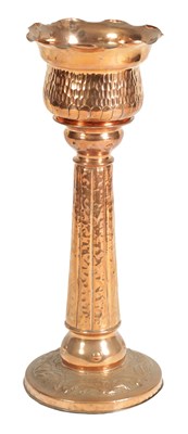 Lot 554 - AN ARTS AND CRAFTS COPPER JARDINIERE ON STAND