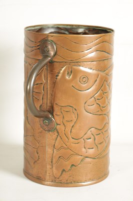 Lot 575 - AN ARTS AND CRAFTS COPPER TWO HANDLED VASE