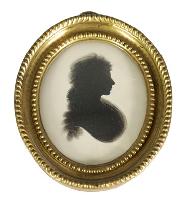 Lot 687 - SAMUEL HOUGHTON-A LATE 18TH CENTURY OVAL SILHOUETTE BUST PORTRAIT ON PLASTER