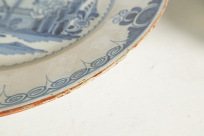Lot 69 - AN 18TH-CENTURY DELFT BLUE AND WHITE PLATE