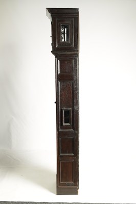 Lot 785 - A LATE 17TH CENTURY OAK “COFFIN' CASE 30-HOUR LONGCASE CLOCK SIGNED JOHN OGDEN