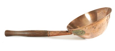 Lot 549 - AN 19TH CENTURY COPPER SCOOP OF UNUSUALLY LARGE SIZE
