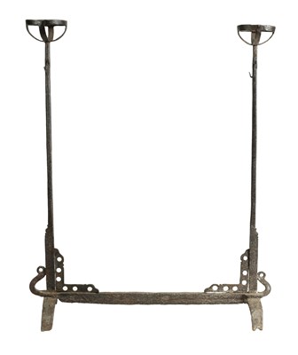 Lot 529 - A 17TH CENTURY WROUGHT IRONWORK HEARTH STAND