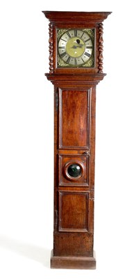 Lot 806 - JOHN OGDEN, DARLINGTON. A RARE LATE 17TH CENTURY OAK “COFFIN" CASE 30-HOUR PENNY MOON LONGCASE CLOCK