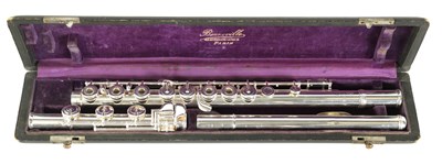 Lot 648x - A SILVER-PLATED CONCERT FLUTE BY BONNEVILLE NO. 5184