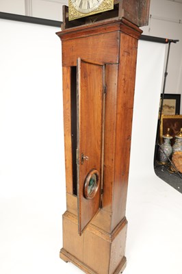 Lot 751 - EDWARD BULLOCK, ELLESMERE. A RARE EARLY 18TH CENTURY OAK CASED ‘PENNY MOON’ LONGCASE CLOCK
