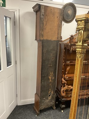 Lot 751 - EDWARD BULLOCK, ELLESMERE. A RARE EARLY 18TH CENTURY OAK CASED ‘PENNY MOON’ LONGCASE CLOCK