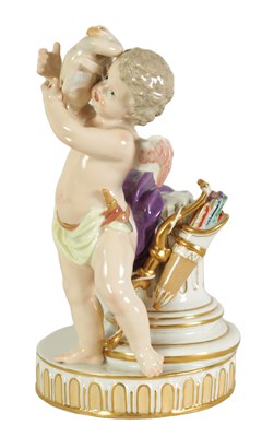 Lot 63 - A 19TH CENTURY MEISSEN FIGURE OF CUPID