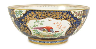 Lot 106 - A 19TH CENTURY BOOTHS FIRST PERIOD WORCESTER TYPE LARGE PUNCH BOWL