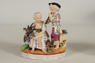 Lot 83 - A PAIR OF LATE 19TH CENTURY SITZENDORF FIGURE GROUPS