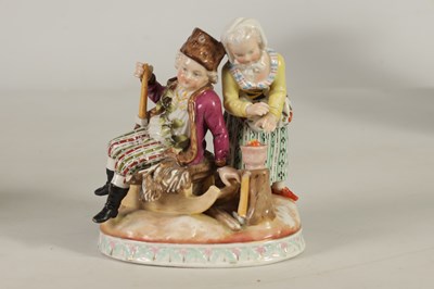 Lot 83 - A PAIR OF LATE 19TH CENTURY SITZENDORF FIGURE GROUPS