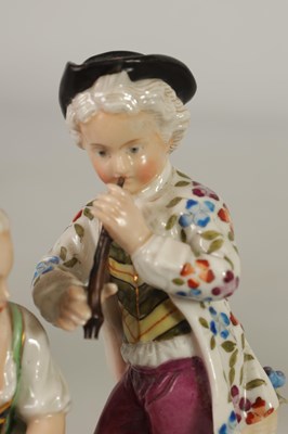 Lot 83 - A PAIR OF LATE 19TH CENTURY SITZENDORF FIGURE GROUPS