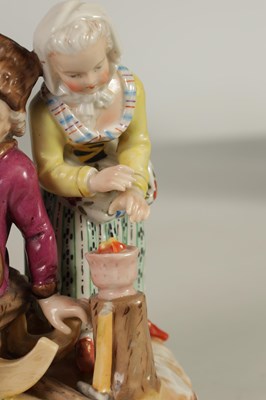 Lot 83 - A PAIR OF LATE 19TH CENTURY SITZENDORF FIGURE GROUPS
