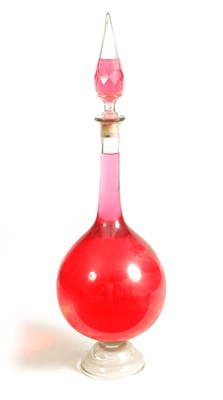 Lot 10 - A LARGE LATE 19TH CENTURY CLEAR GLASS PHARMACY BOTTLE