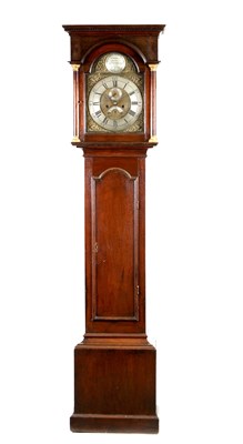 Lot 712 - WILLIAM YEOMAN, GUISBOROUGH, AN EARLY 18TH CENTURY OAK 8-DAY BRASS DIAL LONGCASE CLOCK