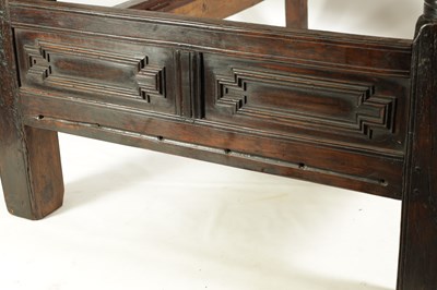 Lot 1245 - A RARE 17TH CENTURY AND LATER JOINED OAK WESTMORELAND DOUBLE FOUR-POSTER BED