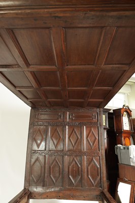 Lot 1245 - A RARE 17TH CENTURY AND LATER JOINED OAK WESTMORELAND DOUBLE FOUR-POSTER BED