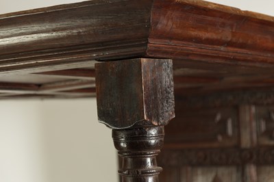 Lot 1245 - A RARE 17TH CENTURY AND LATER JOINED OAK WESTMORELAND DOUBLE FOUR-POSTER BED