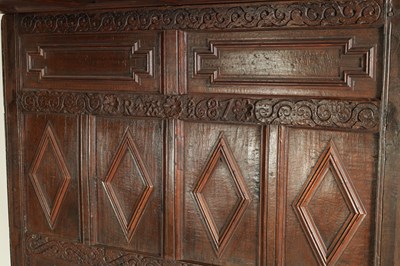 Lot 1245 - A RARE 17TH CENTURY AND LATER JOINED OAK WESTMORELAND DOUBLE FOUR-POSTER BED